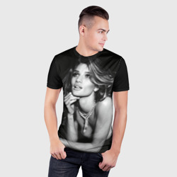 Мужская футболка 3D Slim Девушка в ожерелье - фото 2