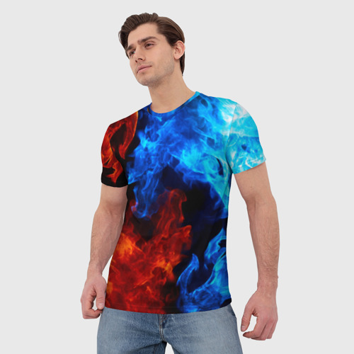 Мужская футболка 3D Битва огней, цвет 3D печать - фото 3