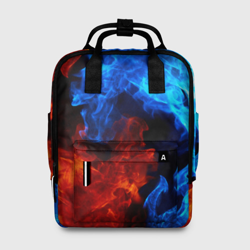 Женский рюкзак 3D с принтом Битва огней, вид спереди #2