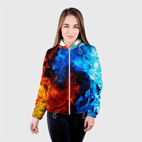 Женская куртка 3D Битва огней, цвет белый - фото 3