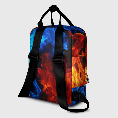 Женский рюкзак 3D с принтом Битва огней, вид сзади #1