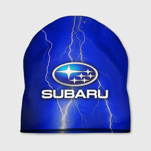 Шапка с принтом Subaru, вид спереди №1