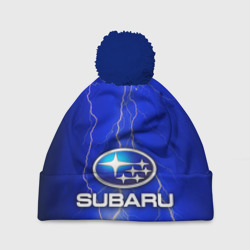 Шапка 3D c помпоном Subaru