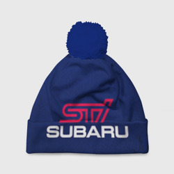 Шапка 3D c помпоном Subaru STI