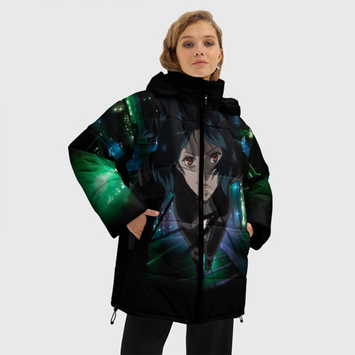 Женская зимняя куртка Oversize Призрак в доспехах, цвет светло-серый - фото 3