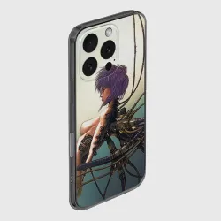 Чехол для iPhone 16 Pro силиконовый с защитой камеры Аниме призрак в доспехах с проводами - фото 2