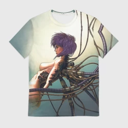 Мужская футболка 3D Аниме призрак в доспехах с проводами