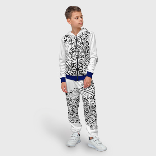 Детский костюм 3D Узор на белом, цвет синий - фото 3