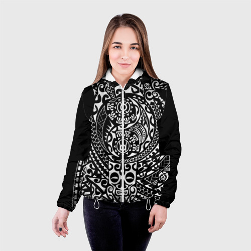 Женская куртка 3D Узор на черном, цвет белый - фото 3