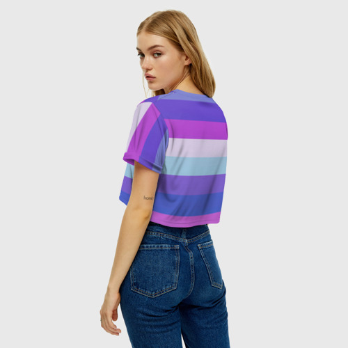 Женская футболка Crop-top 3D Полосы, цвет 3D печать - фото 5