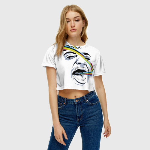 Женская футболка Crop-top 3D Крик - фото 4