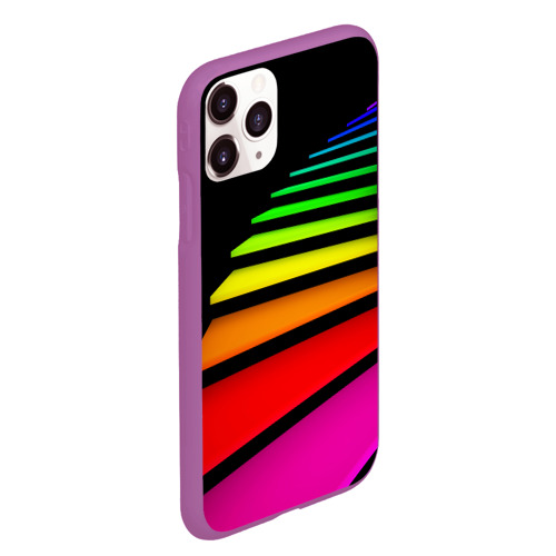 Чехол для iPhone 11 Pro Max матовый Радужная лестница, цвет фиолетовый - фото 3