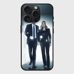 Чехол силиконовый для Apple iPhone 15 Pro Мax матовый Малдер и Скалли