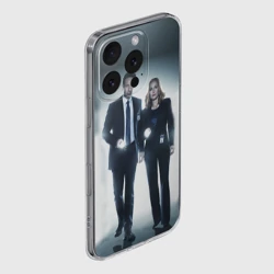 Чехол для iPhone 16 Pro Max силиконовый с защитой камеры Малдер и Скалли - фото 2