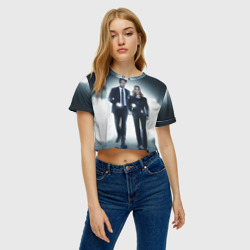 Женская футболка Crop-top 3D Малдер и Скалли - фото 2