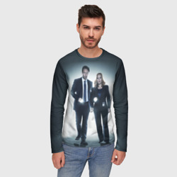 Мужской лонгслив 3D Малдер и Скалли - фото 2