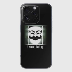 Чехол для iPhone 16 Pro Max силиконовый с защитой камеры Mr.Robot