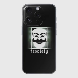 Чехол для iPhone 15 Pro Max силиконовый с защитой камеры Mr.Robot