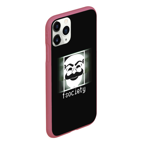 Чехол для iPhone 11 Pro Max матовый Mr.Robot, цвет малиновый - фото 3