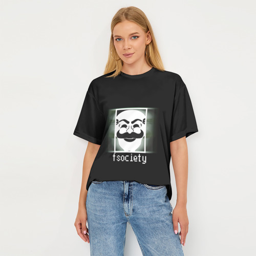 Женская футболка oversize 3D Mr.Robot, цвет 3D печать - фото 5