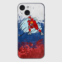 Чехол для iPhone 15 силиконовый с защитой камеры Хоккей