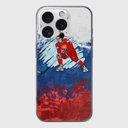 Чехол для iPhone 16 Pro Max силиконовый с защитой камеры Хоккей