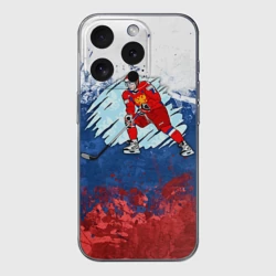 Чехол для iPhone 15 Pro силиконовый с защитой камеры Хоккей