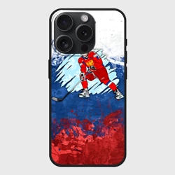 Чехол силиконовый для Apple iPhone 15 Pro матовый Хоккей