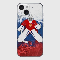 Чехол для iPhone 15 силиконовый с защитой камеры Хоккей 1