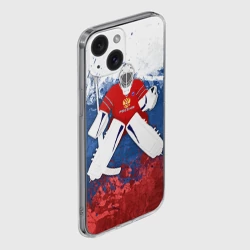 Чехол для iPhone 15 силиконовый с защитой камеры Хоккей 1 - фото 2