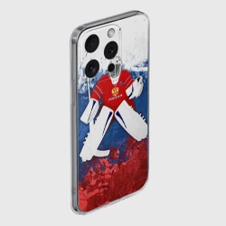 Чехол для iPhone 15 Pro Max силиконовый с защитой камеры Хоккей 1 - фото 2