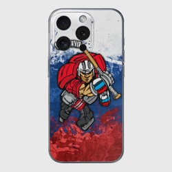 Чехол для iPhone 15 Pro силиконовый с защитой камеры Хоккей 2