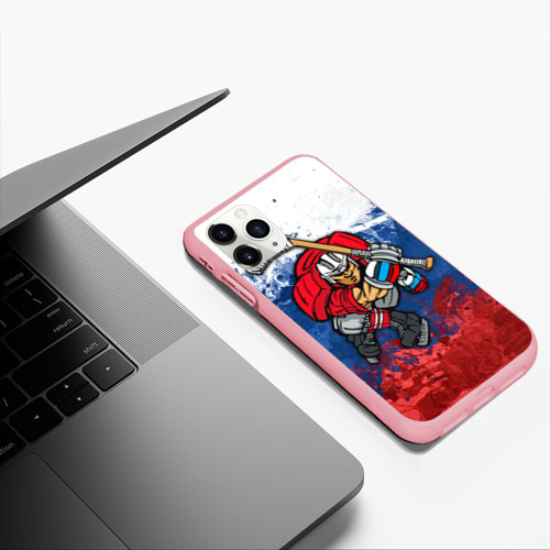 Чехол для iPhone 11 Pro Max матовый Хоккей 2, цвет баблгам - фото 5