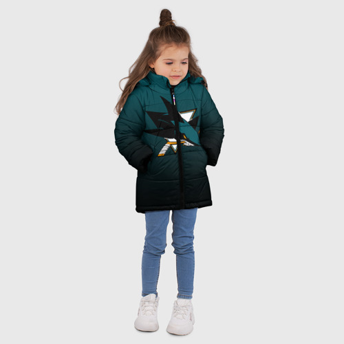 Зимняя куртка для девочек 3D Сан-Хосе Шаркс, цвет черный - фото 5