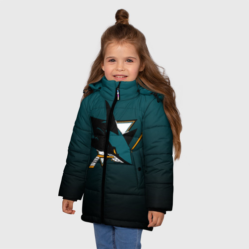 Зимняя куртка для девочек 3D Сан-Хосе Шаркс, цвет черный - фото 3