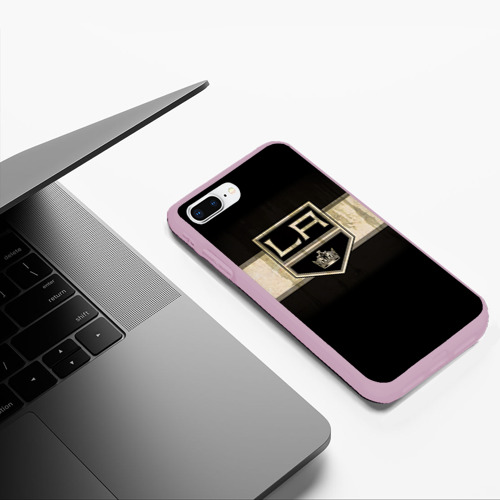 Чехол для iPhone 7Plus/8 Plus матовый Лос-Анджелес Кингз, цвет розовый - фото 5