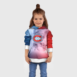 Толстовка с принтом Монреаль Канадиенс 1 для ребенка, вид на модели спереди №3. Цвет основы: белый