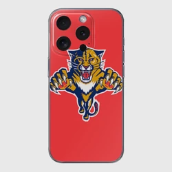 Чехол для iPhone 15 Pro силиконовый с защитой камеры Флорида Пантерз