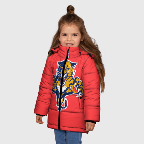 Зимняя куртка для девочек 3D Флорида Пантерз, цвет черный - фото 3