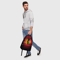Рюкзак с принтом Чикаго Блэкхоукс для любого человека, вид спереди №5. Цвет основы: белый