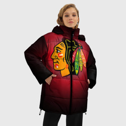 Женская зимняя куртка Oversize Чикаго Блэкхоукс - фото 2