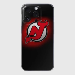 Чехол для iPhone 15 Pro Max силиконовый с защитой камеры Нью-Джерси Дэвилз