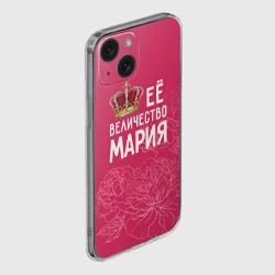 Чехол для iPhone 15 силиконовый с защитой камеры Её величество Мария - фото 2