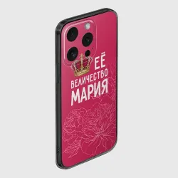 Чехол для iPhone 15 Pro силиконовый с защитой камеры Её величество Мария - фото 2