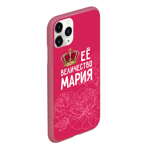 Чехол для iPhone 11 Pro Max матовый Её величество Мария, цвет малиновый - фото 3