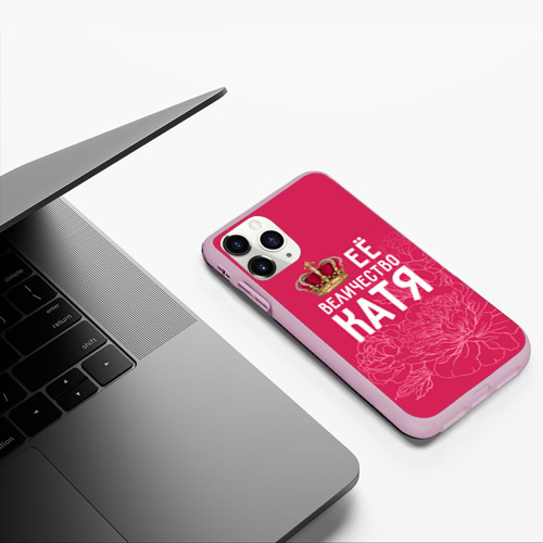 Чехол для iPhone 11 Pro матовый Её величество Катя, цвет розовый - фото 5