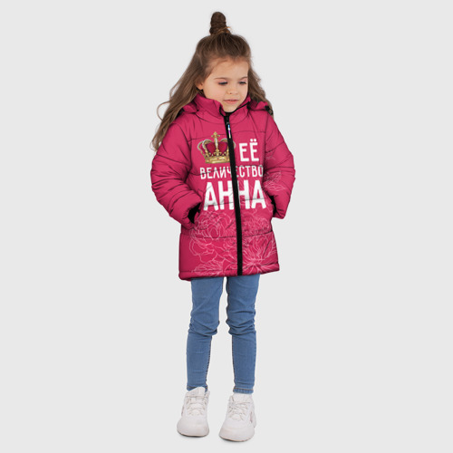 Зимняя куртка для девочек 3D с принтом Её величество Анна, вид сбоку #3