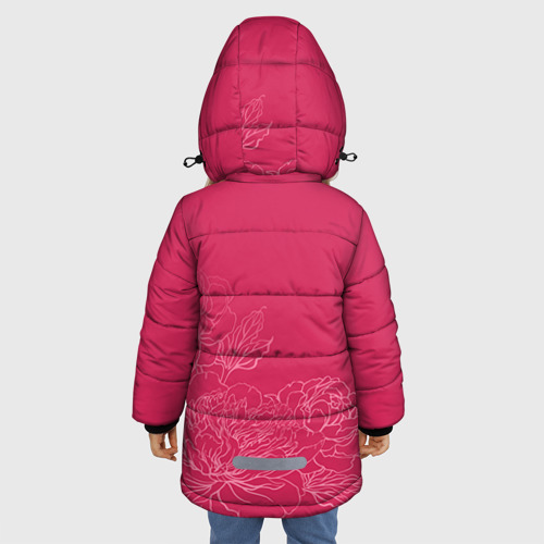 Зимняя куртка для девочек 3D с принтом Её величество Анна, вид сзади #2