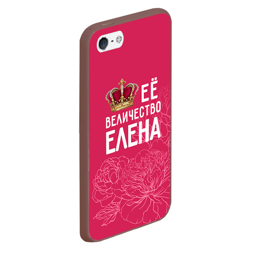 Чехол для iPhone 5/5S матовый Её величество Елена, цвет коричневый - фото 3