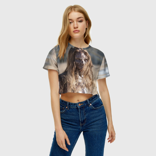 Женская футболка Crop-top 3D Zombie, цвет 3D печать - фото 4